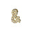Alphabet Pendant, Letter 'Ampersand Symbol' with Tube Bail 12.5mm, Gold Finish (1 Piece)