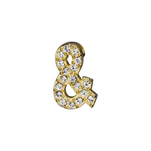 Alphabet Pendant, Letter 'Ampersand Symbol' with Tube Bail 12.5mm, Gold Finish (1 Piece)