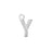 Alphabet Pendant, Letter 'Y' with Rings 7mm, Sterling Silver (1 Piece)