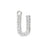 Alphabet Pendant, Letter 'U' with Rings 12.5mm, Sterling Silver (1 Piece)