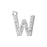 Alphabet Pendant, Letter 'W' with Rings 12.5mm, Sterling Silver (1 Piece)