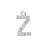 Alphabet Pendant, Letter 'Z' with Rings 12.5mm, Sterling Silver (1 Piece)