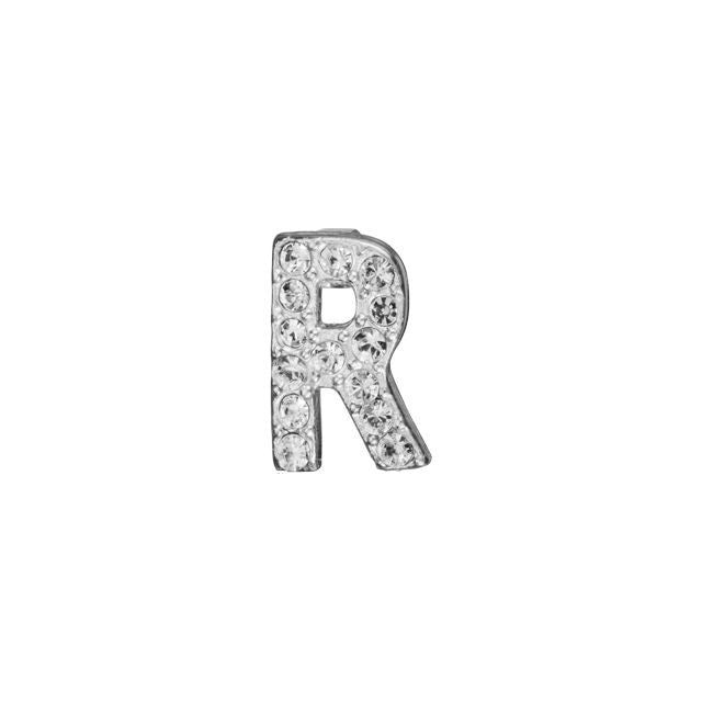 Alphabet Pendant, Letter 'R' with Tube Bail 7mm, Sterling Silver (1 Piece)