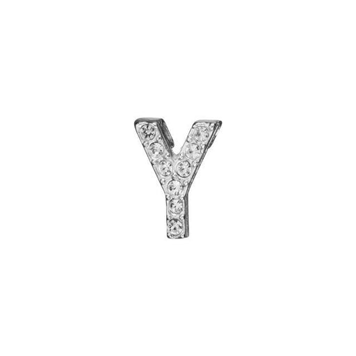 Alphabet Pendant, Letter 'Y' with Tube Bail 7mm, Sterling Silver (1 Piece)