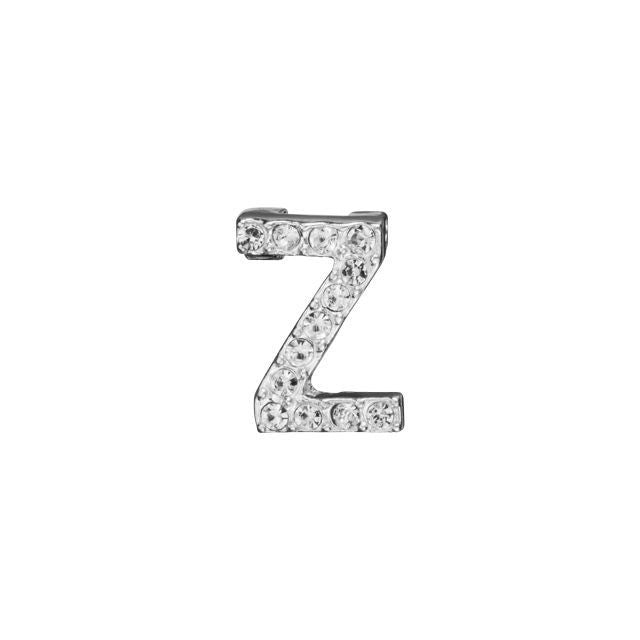 Alphabet Pendant, Letter 'Z' with Tube Bail 7mm, Sterling Silver (1 Piece)