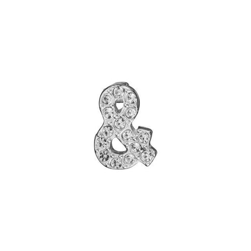 Alphabet Pendant, Letter 'Ampersand Symbol' with Tube Bail 7mm, Sterling Silver (1 Piece)