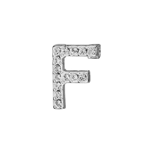 Alphabet Pendant, Letter 'D' with Tube Bail 12.5mm, Sterling Silver (1 Piece)