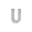 Alphabet Pendant, Letter 'U' with Tube Bail 12.5mm, Sterling Silver (1 Piece)