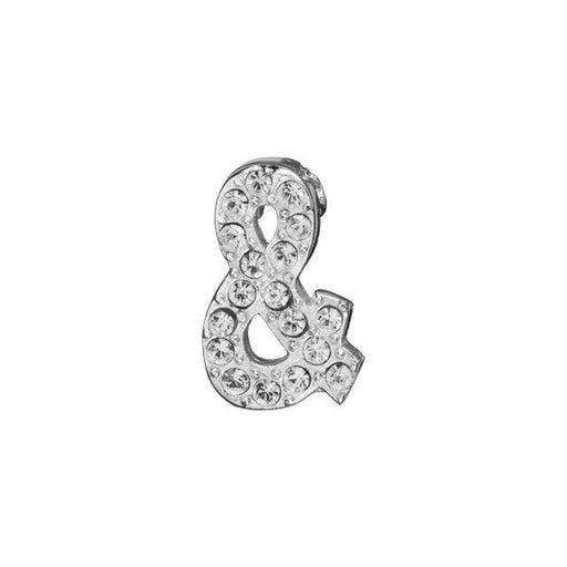 Alphabet Pendant, Letter 'Ampersand Symbol' with Tube Bail 12.5mm, Sterling Silver (1 Piece)
