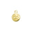 JBB Charm, Round Worried Face Emoji 13x9mm, Gold Plated (1 Piece)