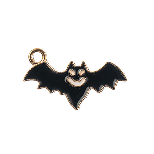 Sweet and Petite Enamel Charms, Spooky Black Bat 23x12mm (1 Piece)