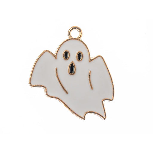 Sweet and Petite Enamel Charms, Flying Boo Ghost 25x23mm (1 Piece)