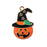 Sweet and Petite Enamel Charms, Jack-O-Lantern Pumpkin with Wizard Hat 30x25.5mm (1 Piece)