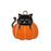 Sweet and Petite Enamel Charms, Black Cat in Pumpkin 22x20.5mm (1 Piece)