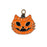 Sweet and Petite Enamel Charms, Orange Pumpkin with Cat Face 20mm (1 Piece)