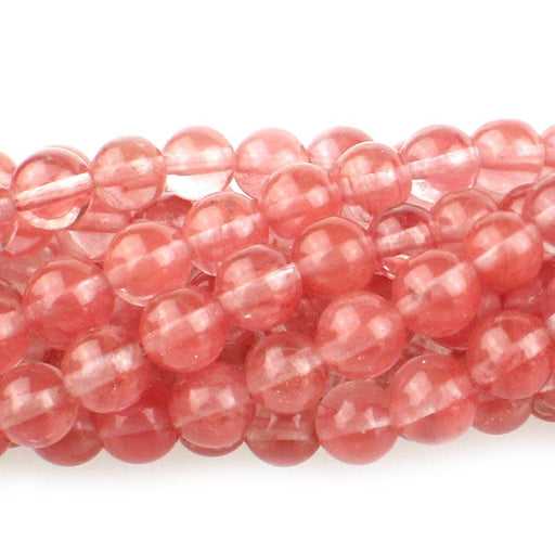 Cherry Quartz 6mm Round 8-Inch