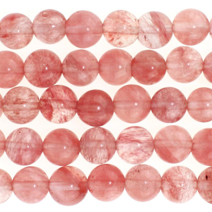 Cherry Quartz 6mm Round 8-Inch