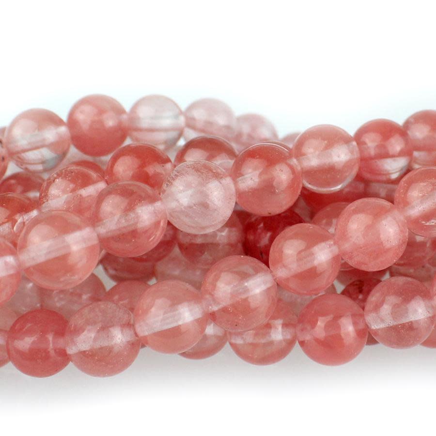 Cherry Quartz 8mm Round 8-Inch