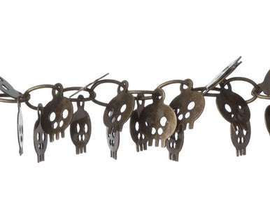 Charm Chain – 7mm Skull Dangle, Antique Brass (1 Inch)