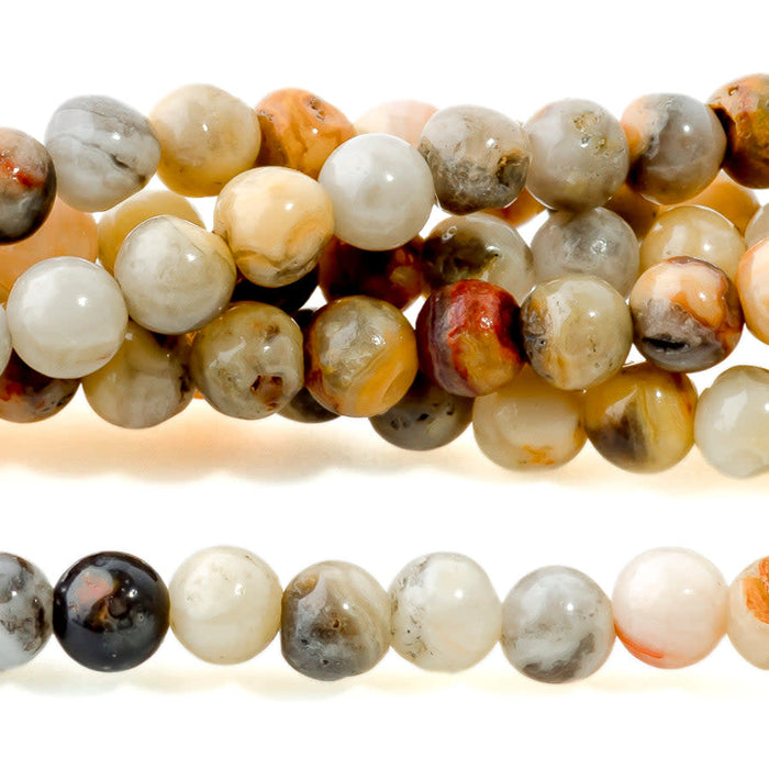 Crazy Lace Agate 4mm Round -15-16 Inch