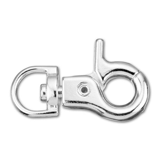 Lobster Clasp, Round Swivel 30mm, Silver Plated (1 Piece)