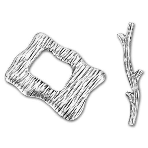 JBB Clasp, Toggle Style Rectangle 33mm, Antiqued Silver Plated (1 Set)