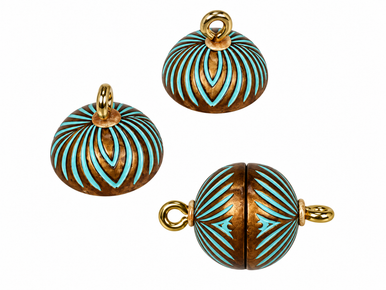 Patina Stripe Acrylic Magnetic Clasp 10mm