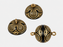 Black and Gold Flower Acrylic Magnetic Clasp 14mm
