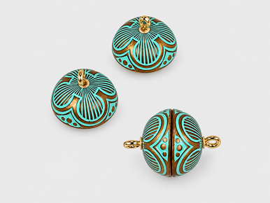 Patina Flower Acrylic Magnetic Clasp 14mm