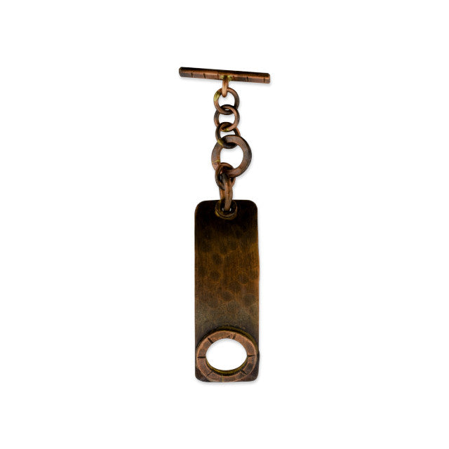 Patricia Healey Copper Antique Rectangle with Toggle Closure 42.5mm (1 Piece)