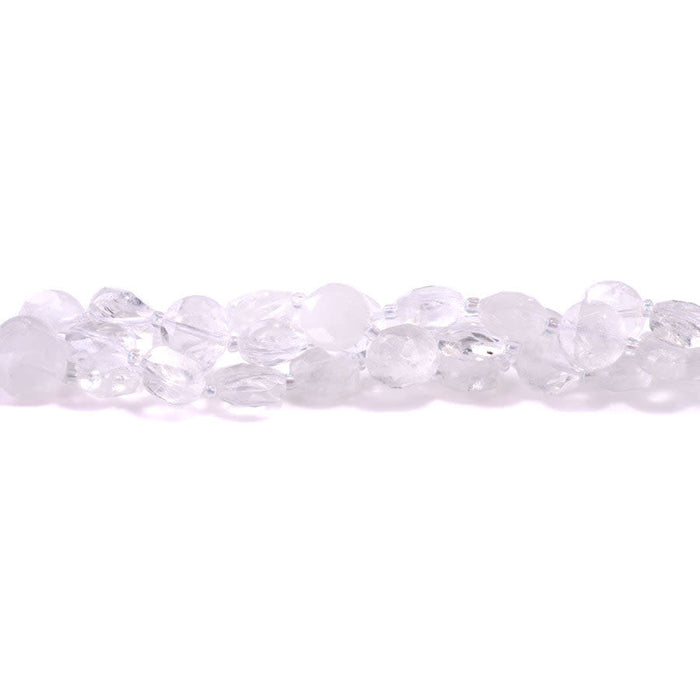 Crystal Quartz 12mm Star Cut Coin - 15-16 Inch