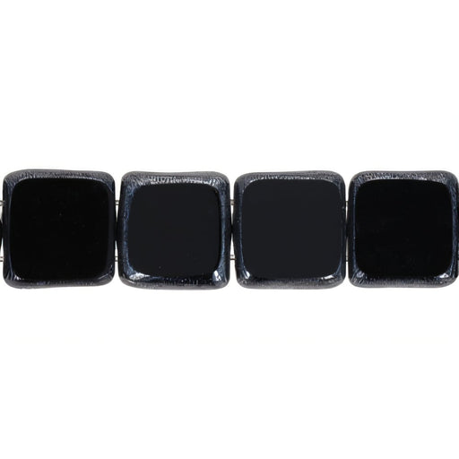 Czech Table Cut Tile Bead 6mm Hematite (50pcs)