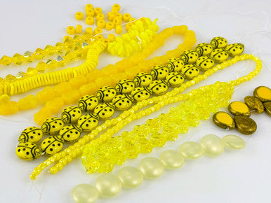 Czech Glass Bead Mix - Sunlit Citron