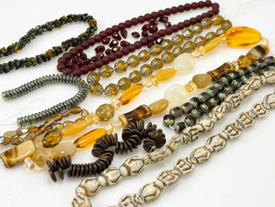Czech Glass Bead Mix - Sepia Silk