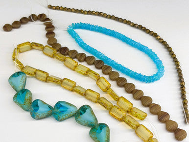 Czech Glass Bead Mix - Sea Glass Bronze