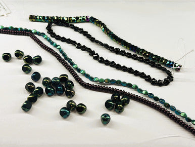 Czech Glass Bead Mix - Cosmic Metal