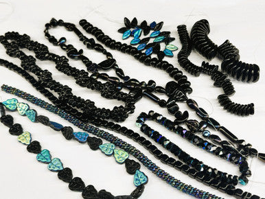 Czech Glass Bead Mix - Blackened Silver