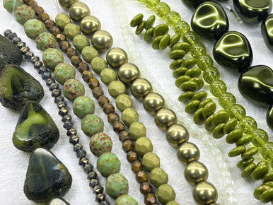 Czech Glass Bead Mix - Moss Stone