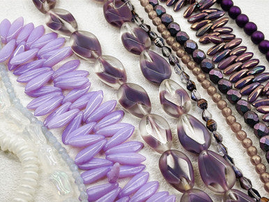 Czech Glass Bead Mix - Lavender Smoke
