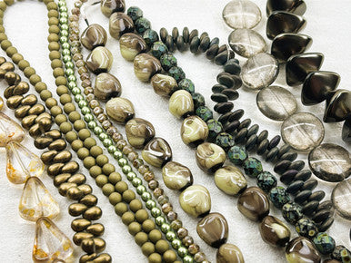 Czech Glass Bead Mix - River Moss