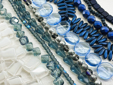 Czech Glass Bead Mix - Polar Blue