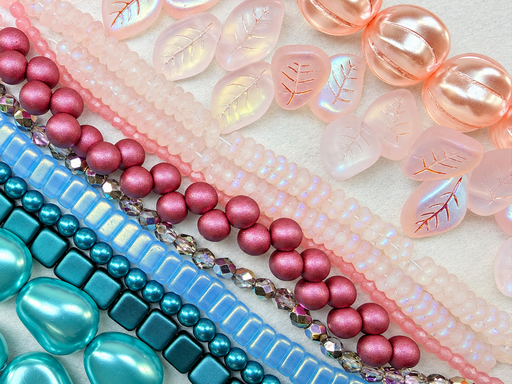 Czech Glass Bead Mix - Blushing Lagoon