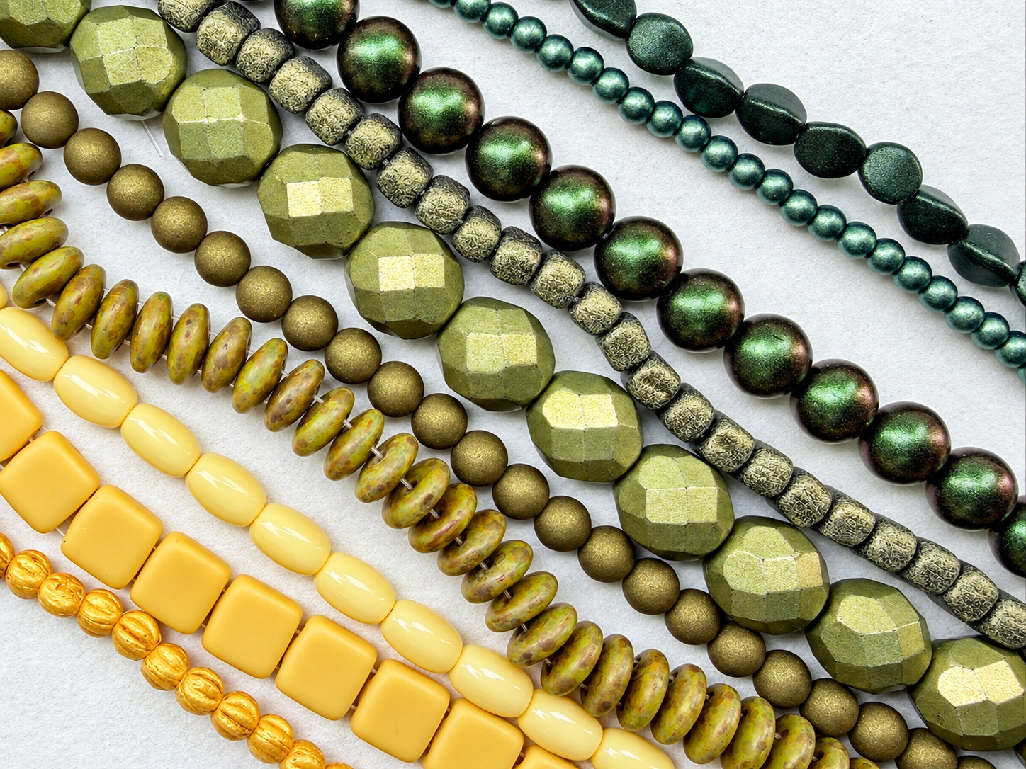 Czech Glass Bead Mix - Woodland Moss