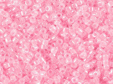 Miyuki 11/0 Medium Crystal Pink Ceylon Lined-Dyed Delica Seed Beads 2.5-Inch Tube
