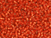 Miyuki 11/0 Trans Silver Lined Semi-Matte Ruby Red Delica Seed Beads 2.5-Inch Tube
