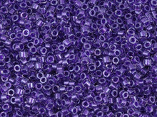 Miyuki 11/0 Color-Lined Sparkle Clear/Dark Purple Delica Seed Beads 2.5-Inch Tube