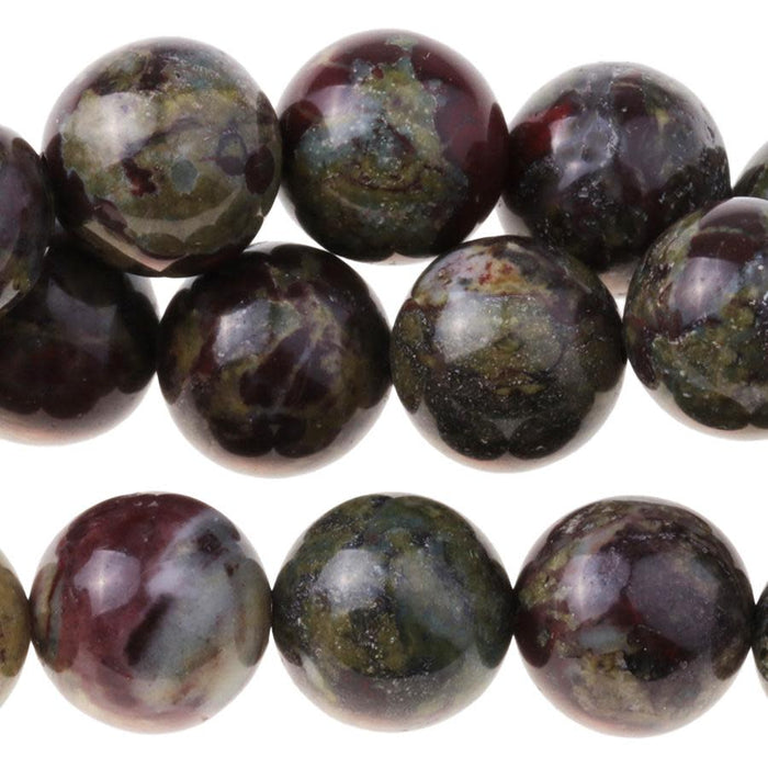 Dragon Blood Jasper 10mm Round 8-Inch