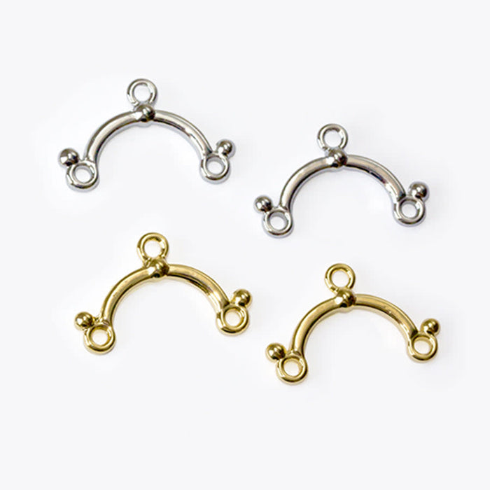 28x17mm Arched Connector in Gold Plating from the Deco Collection (1 Pair)