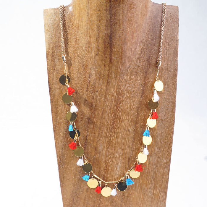 Gold Plated Adjustable Rolo Chain Necklace Double Slide Clasp