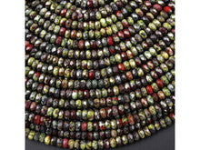 Dragon Blood Jasper 4mm Faceted Rondelle Bead Strand